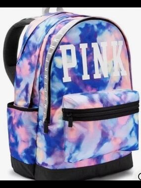 PINK Victoria's Secret Tie-Dye Kids Backpack in Blue & Pink